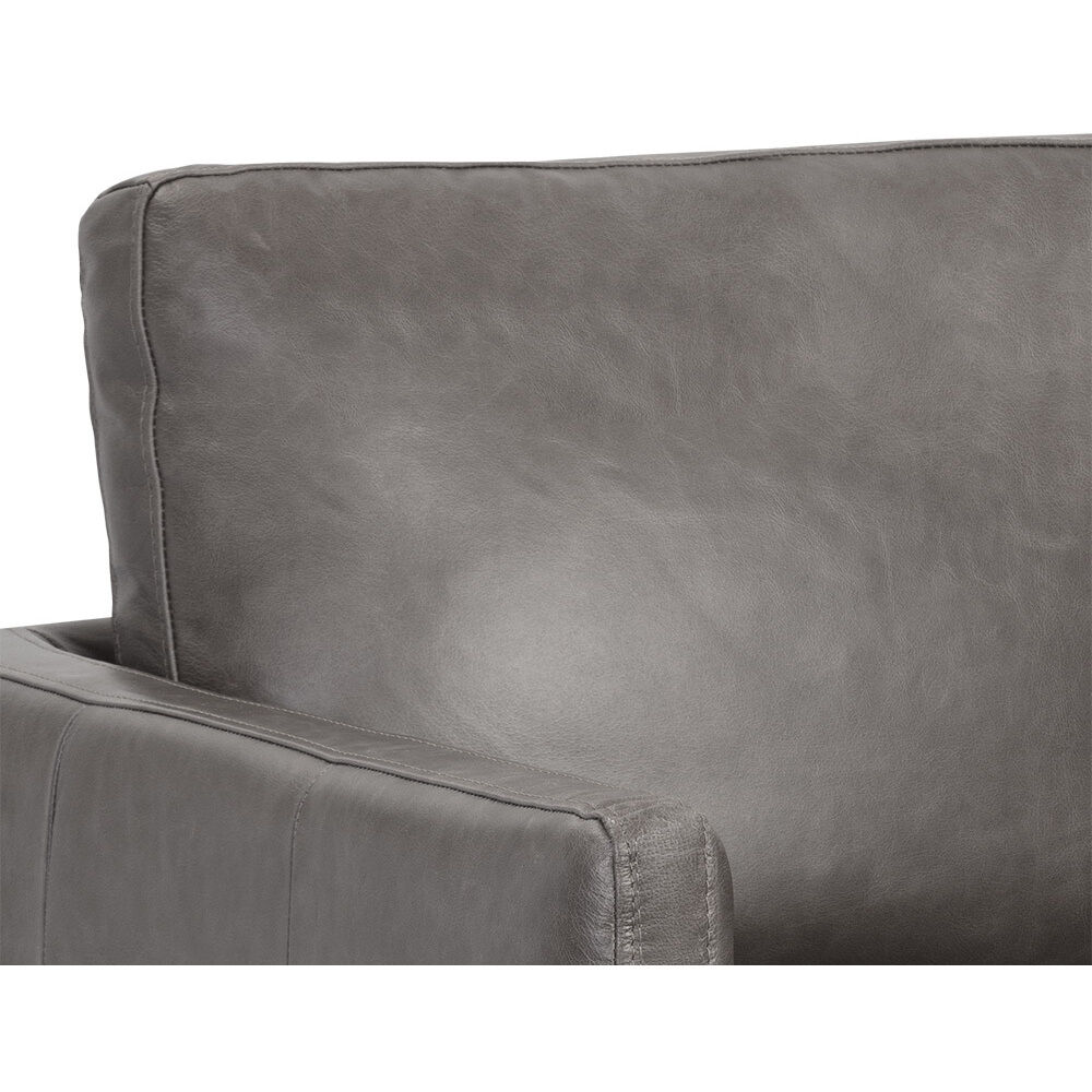 Portman Marseille Concrete Leather Swivel Lounge Chair, Swivel
